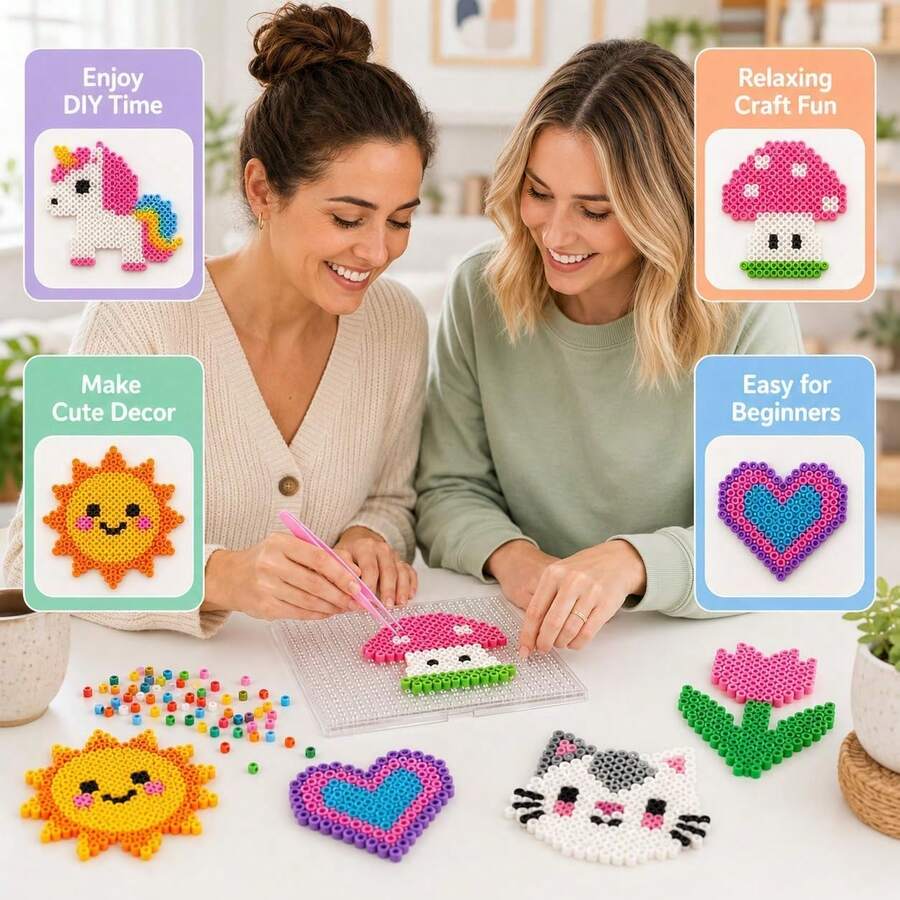 This Creative Pixel Bean Kit Is Perfect For DIY Projects. It Helps Develop Focus And Hands-On Skills. It's Great For Interactive Activities, As Well As For Crafting At Home Or Engaging In Various Creative Endeavors.