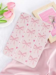 粉色蝴蝶結與愛心彩繪平板保護殼，相容 iPad Mini6/Mini7/9.7/10.2/10.5/Air4/Air5/10.9/Pro 11"/10th Gen/ Pro 11-In.(M4)-2024/ Air 7(M3)2025(11-Inch)/ Air 8(M4)2026(11-Inch/ (A16) 11 Inch 11th Generation 2025/ Galaxy Tab A8 10.5 Inch 2022，內置筆槽，三折支架，TPU 軟邊，自動休眠/喚醒，翻蓋平板保護殼，三折筆槽款 - 彩色 - 查看 4