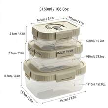 Multi-Functional Transparent Plastic Compartment Food Storage Box, Refrigerator Multi Grids Sealed Fresh-Keeping Box With Cover, Large Capacity Reusable Vegetables FruitsIngredient Container, Microwave Heatable, Kitchen Food Storage And Organization - Multicolor - View 15