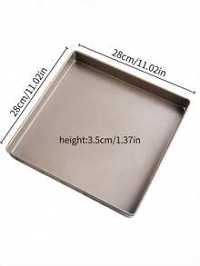 1pc 11-Inch Thickened Square Baking Pan, Gold Carbon Steel Baking Pan, Cake Roll Nougat Cookie Baking Mold, Non-Stick For Oven, Baking Tools, Baking Tray Baking Pan - Brown - View 4