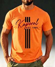Kaporal Men's Short-Sleeved T-Shirt With Vertical Handwritten Script Print, Cool Streetwear Style Design, Comfortable And Soft Against The Skin. Men's - Black - View 6