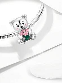 1个时尚闪亮花束小熊吊坠珠，适合女性珠宝DIY手链 - 款式13 - 查看 4