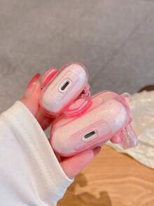 1個心形耳機保護殼，適用於AirPods Pro 3、Pro 2、Cute 3、Cream White 2，防震保護殼，女款 - 西瓜粉 - 查看 3