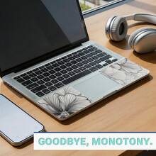 1 Set 15.3*10.6 Inch Laptop Shell Decorative Stickers Compatible With HP Apple Compaq/Apple/HP/15.6 Inch-16 Inch And Below All Series Laptop Printed Pattern DIY Residue-Free Scratch-Resistant Protective Stickers (Includes 2 Palm Rest Stickers) - View 2
