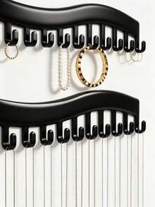2pcs White/Black Wall Necklace Storage Rack Acrylic Wall Jewelry Storage Box Decorative Art Style Necklace Holder Hanging Storage Display Rack Can Store Rings, Earrings, Bracelets, Suitable For New Year, Valentine's Day, Mother's Day, Summer Decoration,Bedroom Room Decor,Back To School - Clear - View 6