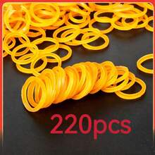 220/420/620pcs Small Yellow Finger Rubber Bands, 1.6cm(0.63inch) Diameter Elastic Rubber Rings For Bundling Skewers And Vegetables, High Elasticity - Round - View 6