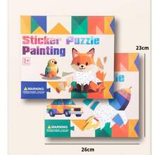 3 Sets Geometric Sticker Puzzle Game, Creative Collage Art Set, Interactive DIY Stickers, Helps Cognitive Development And Visual Thinking Training, Parent-Child Interaction, Boys And Girls Children's Game, Ideal Holiday Birthday Gift - Multicolor - View 8