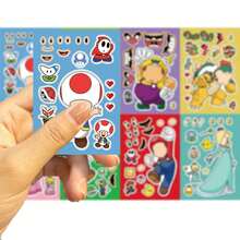 8 Stücke beliebte Gesichtsveränderungs-Puzzle-Aufkleber, lustiges DIY-Collage-Spiel, fördert die praktische Fähigkeit von Kindern, Geburtstags- und Schulanfangsgeschenke, hochwertige Feiertagsgeschenke für Jungen und Mädchen - Verschiedenfarbig - Übersicht 4