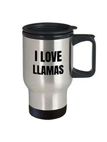 I Love Llamas Travel Mug Funny Gift Idea Novelty Gag Coffee Tea 14oz Stainless Steel - Multicolor - Ver 7