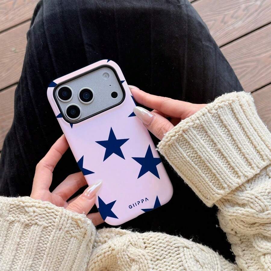 A Stylish Phone Case That Does Not Include A Lanyard Or Stand. GIIPPA Phone Case With A Red Star Design, Compatible With The 17 Pro, 16 Pro, 15 Pro, And 14 Pro. A Stylish And Interesting Korean-Style Phone Case, Also Compatible With The 11/12/13/14/15/16 Pro Plus. Stylish Design Suitable For Both Men And Women. A Great Gift For Christmas, Valentine's Day, Easter, Wedding Season, And Birthdays For Girlfriends. - 粉色 - 查看 1