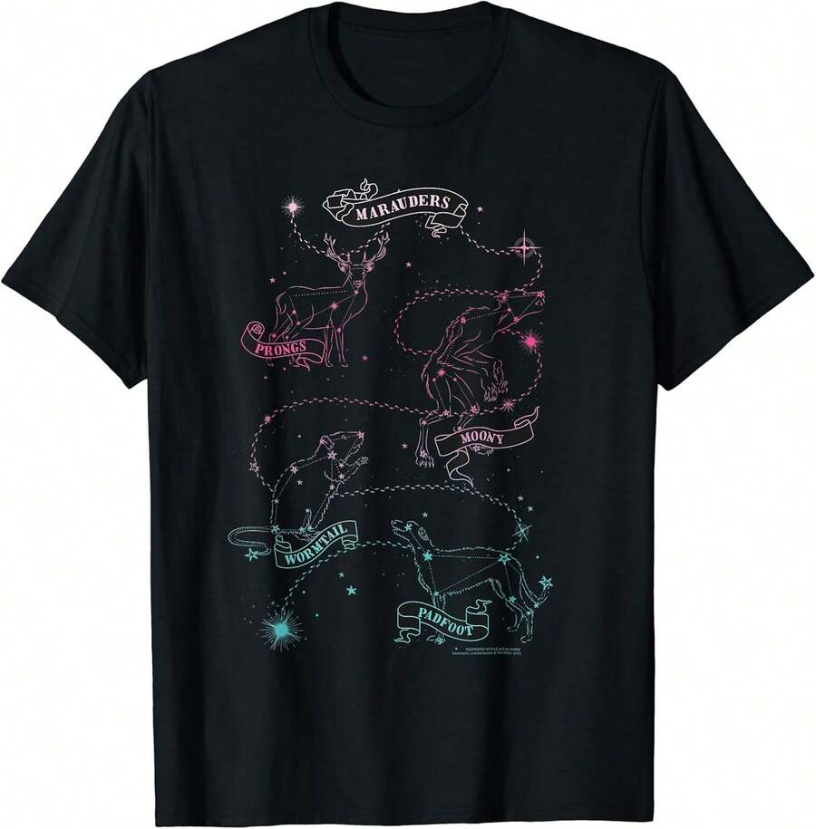 Marauder's Map Constellation T-Shirt - Black - View 1