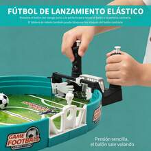 Juegos de fútbol de mesa de eyección doble, juegos de mesa de inteligencia infantil, ejercicio de coordinación y respuesta mano - ojo, juguetes competitivos interactivos padre - hijo, juguetes de reunión familiar portátiles - Azul menta - Ver 7