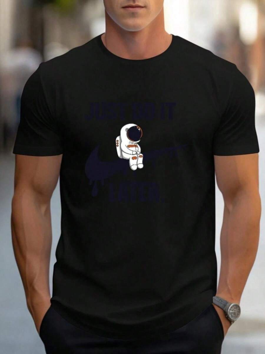 Men's T-Shirts, Men's Sets, Men's T-Shirts, Men's Sets, Black Everyday Casual Wear Gift For Him Her Friend - 黑色 - 查看 1