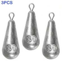 3/6pcs Water Drop Hanging Ring Lead Sinkers, Calibrated Lead, Line- - Grey - View 16