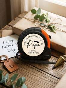 1pc Custom Engraved Tape Measure With Name Sentiment Quote,Personalized Wood Patch Tape Measure,No One Measures Up To You Dad Measuring Tape,Multiple Styles Available,Practical Handyman Tool Gift Giving For Father'S Day Birthday/Household Measuring - Multicolor - View 6
