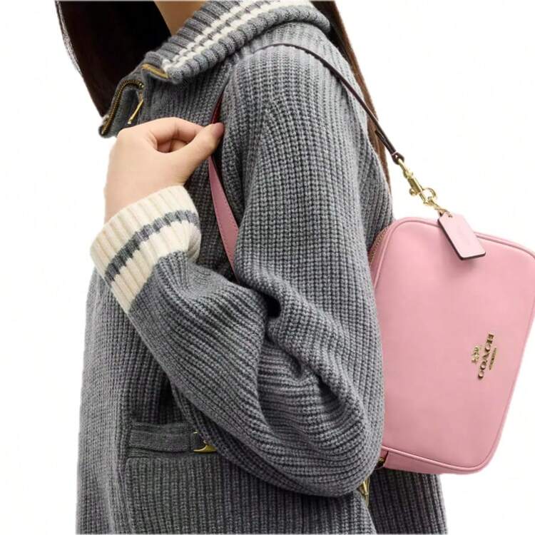Coach Women's Mini Carey Double Zip Crossbody Bag - 柔粉色 - 查看 3