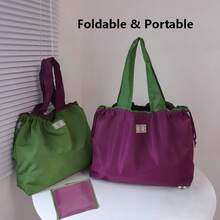 VINCAN Bolsa de compras reutilizable, bolsa de compras reutilizable resistente, diseño de caja, puede mantenerse erguida, bolsa de compras, plegable, bolsa de hombro, portátil, adecuada para compras en supermercados, gran capacidad. - Multicolor - Ver 11