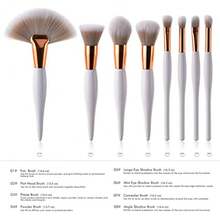 8pcs Makeup Brushes Tool Set Cosmetic Powder Foundation Blush Eye Shadow Blending Face Beauty Make Up Brush Color:B - Multicolor - Ver 4
