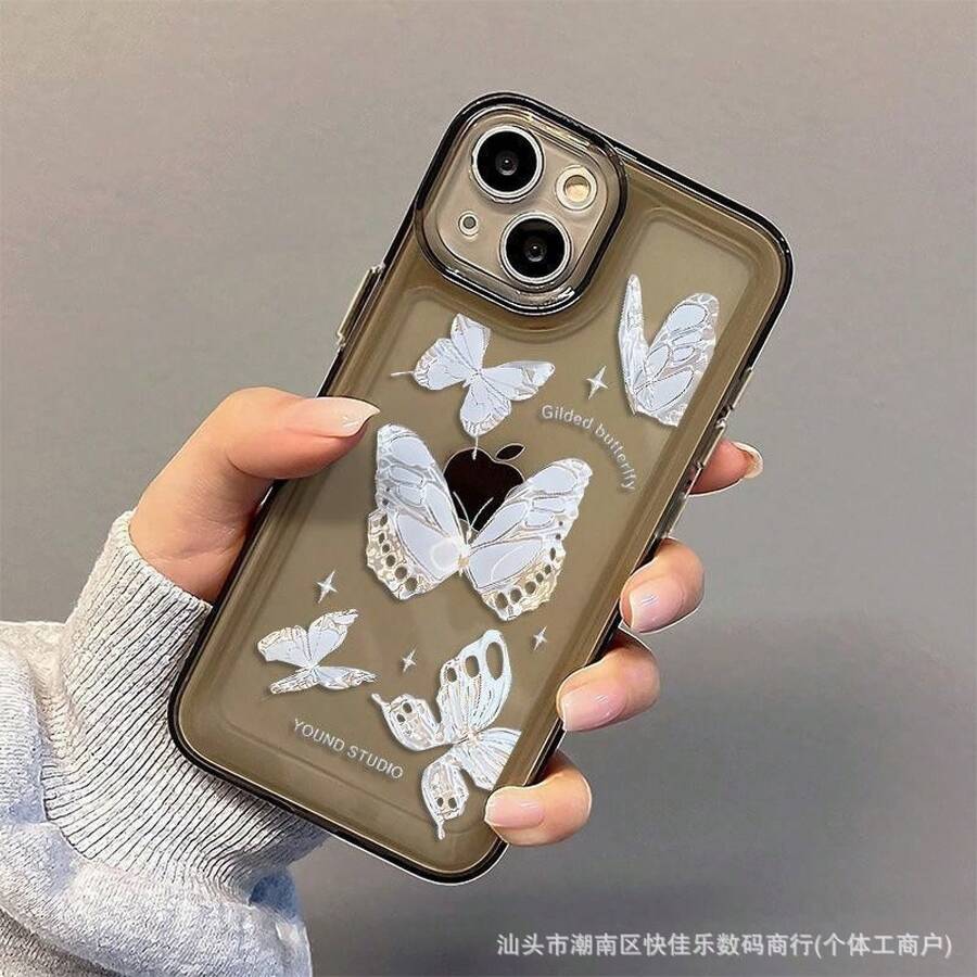 Unique Butterfly Case Suitable For Apple 15 Pro Max,  14/16, Transparent, Anti-Drop, Personalized For 13/11/12 - Space Shell - Translucent Black - YS610 - View 1