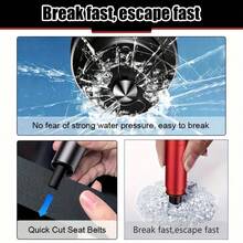 A 2-In-1 Car Safety Hammer Featuring A Window Breaker And Seatbelt Cutter - An Emergency Escape Tool With An ABS And Alloy Structure, Portable 3.64 Inch Design, Includes A Convenient Mounting Bracket, Vehicle Safety Tool, Stylish Metal Appearance - Car Window Breaker - View 10
