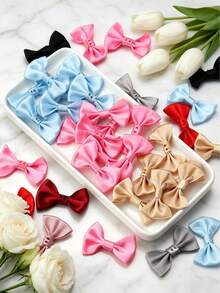 50PCS/30PCS Polyester Bows, Gift Box Decoration DIY Handmade Jewelry Making Accessories, Jewelry Hair Accessories, Clothing Doll Decoration, Garment Accessories - Satin Waistband Bow - View 3