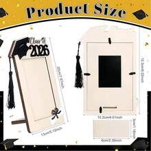 1/3/5pcs Solid Wood Photo Frame, Creative Graduation Cap Shaped Wooden Commemorative Photo Frame, Used To Record Important Milestones In Student Life, Graduation Party Tabletop Decoration, Commemorative Gift For High School And College Graduates - Graduation Photo Frame - View 3
