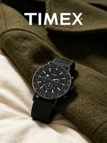 Timex 經典類比運動計時腕錶 10ATM 防水 日常休閒男士正裝手錶 TW2V71900 - 黑色 - 查看 2
