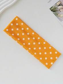1 pièce/2 pièces/3 pièces/5 pièces/6 pièces Bandeau de sport élégant et doux à imprimé pois en tissu élastique pour femmes, convient pour le quotidien, la fitness - Multicolore - Voir 19