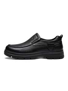 CAMEL CROWN Men's Casual Shoes, Comfortable Cowhide Leather Business Slip-On Shoes For Autumn/Winter - Black - View 7