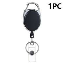 4pcs Metal Retractable Zinc Alloy Lanyard And Key Chain Clip, Anti-Loss Oval Design, Suitable For ID Cards, Credit Cards, Access Cards, Etc., Suitable For School, Home And Office Use - Multicolor - View 12