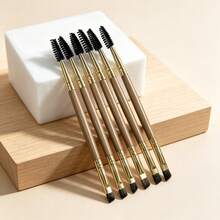 6pcs Double-Ended Eyebrow Brush Set, Multi-Color Gold/Silver/Rose Gold Dual-Sided Eyebrow And Eyelash Brush, Eyelash Curler Set, Portable Eyebrow Care Makeup Tools - Multicolor - View 8