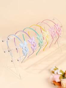 6pcs/Set Girls Side Bow Headbands, Sweet Faux Pearl And Faux Rhinestone Decorated Headbands, Suitable For Holiday Parties And Daily Wear, Teen Hair Accessories - Multicolor - View 1