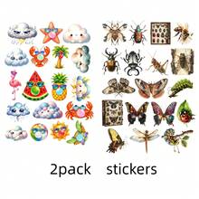 18er/Set Aquarell Gurke & Slogan Aufkleber, lustige Doodle Aufkleber für Tagebuch, Wasserflasche, Laptop - verschiedene Designs, Scrapbooking Planer ästhetische Schreibwaren, kreatives personalisiertes Aufkleber Set Schulbedarf - Raster - Übersicht 14