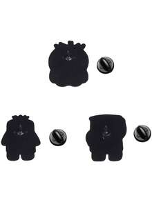 3pcs Fun Cute Strawberry Monster Enamel Brooches, Cartoon Strawberry Hat & Black Frame Glasses Design Badges, Fashion Clothing & Backpack Accessories, Best Gift For Cartoon Lovers - Multicolor - View 9