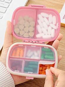 Portable Sealed Pill Box - Easily Fits In Pockets, Handbags And Wallets, Essential For Daily Medication, Essential For Business Travel, 8-Compartment Design Medication Storage Box, Nurse's Day Gift - Multicolor - View 8