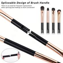 6-In-1 Detachable & Modular Travel Makeup Brush Set, Portable Compact Multi-Function Face Foundation, Blush And Eyeshadow Detail Brushes, Suitable For Daily Travel And Outdoor Makeup - Multicolor - View 3