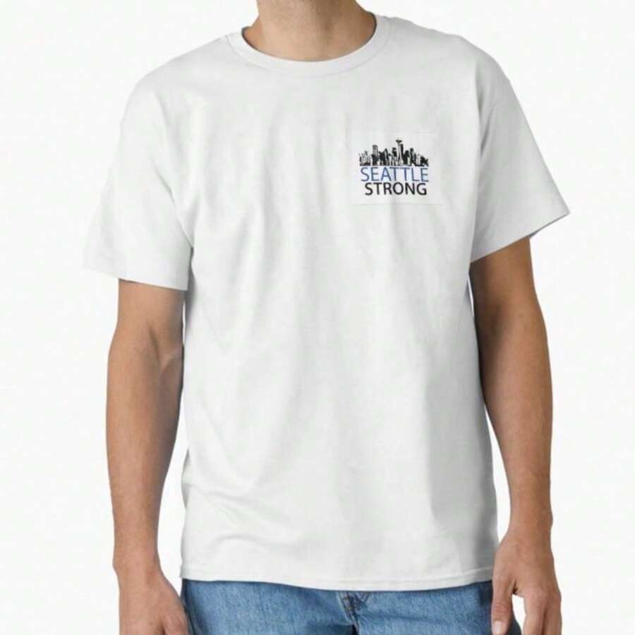 Camiseta con la aguja espacial frente a una ciudad colorida - Blanco - Ver 1