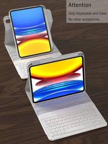 适用于 iPad 的旋转保护键盘套，兼容 iPad 第十代，采用 PU 皮革材质，适用于 iPad 10.2 英寸、第九/八/七代、Air 3/10.5 英寸、Pro 11 英寸（2018/2020/2021/2022 年款），配备亚克力背板和 Apple Pencil 插槽，适用于 iPad (A16) 11 英寸第十一代（2025 年款），支持 3 档角度调节，兼容 iPad Air 4/5/11 英寸 (M2) 2024 年款/(M3) 2025 年款，内置 150mAh 电池 - 灰色 - 淺灰色 - 查看 5