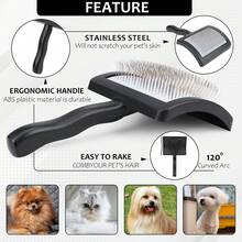 1pc Pet Grooming Comb For Dogs And Cats, Fast Deshedding Comb To Remove Loose Hair And Tangled Fur, Removes Floating Hair - Multicolor - View 13