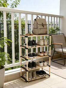 Space-Saving Floor-Standing Shoe Storage Rack, Wooden Shelf Suitable For Entryways, Bedrooms And Apartments For Storing Shoes And Various Daily Small Items - Multicolor - View 5