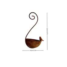 Vintage Distressed Iron Hanging Bird Feeder, Outdoor Garden Yard Bird Water Bowl Bird Bath, Hanging Bird Feeder, Vintage Iron Bird Water Bowl, Attract Wild Birds Yard Decor - A - View 3