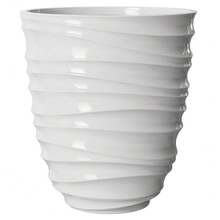 Round White Plastic Planter|16"*16"*18", Durable Lightweight Plant Container For Indoor & Outdoor Greenery Arrangements - 預設 - 查看 8