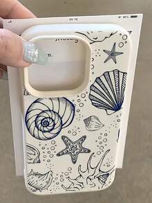 1 elegante funda para teléfono, no incluye cordón ni soporte. Estilo vacacional minimalista, TPU blanco, a la moda, a prueba de golpes, 1 pieza, diseño de cocotero y concha, funda de cobertura total compatible con 17, 16, 15, 14, 13, 12, 11 Pro, y Series, versión internacional, no la versión nacional. para regalo. - Multicolor 4 - Ver 1