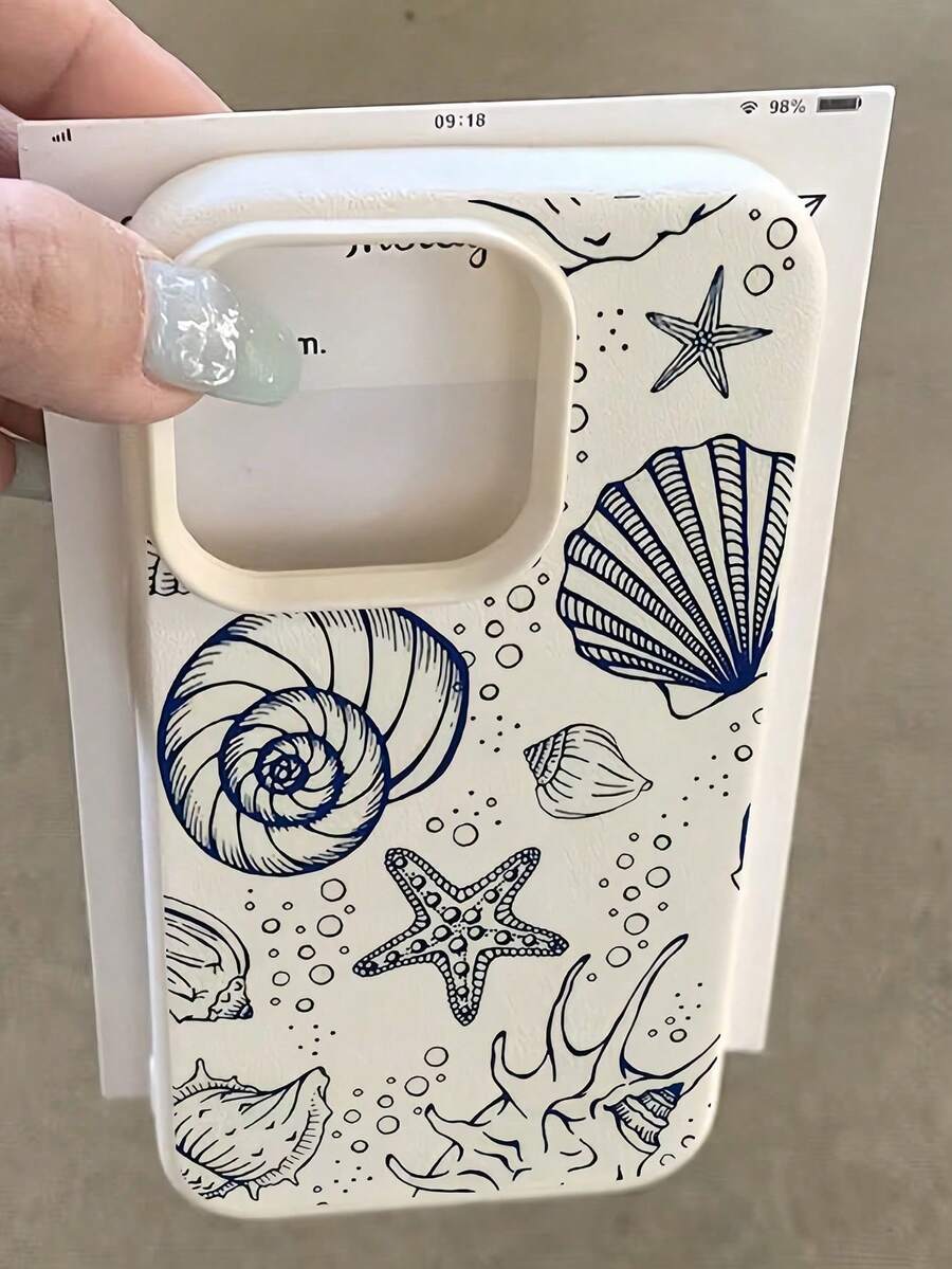 1 elegante funda para teléfono, no incluye cordón ni soporte. Estilo vacacional minimalista, TPU blanco, a la moda, a prueba de golpes, 1 pieza, diseño de cocotero y concha, funda de cobertura total compatible con 17, 16, 15, 14, 13, 12, 11 Pro, y Series, versión internacional, no la versión nacional. para regalo. - Multicolor 4 - Ver 1