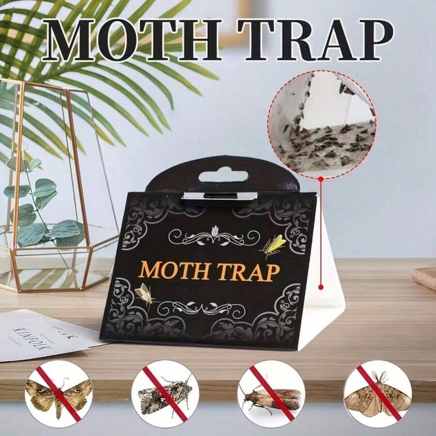 3 Packs Moth Traps - Sticky Moth Catchers For Pantries & Closets | Highly Effective Pest Control Solution | & Easy To Use | A Must-Have For Homes & Apartments | Food Protection | Stylish Design | Adds A Decorative Touch - A - View 1