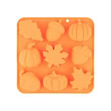 3D Pumpkin Silicone Mold, Autumn Silicone Mold, Halloween Thanksgiving Candy Mold, Autumn Maple Leaf Acorn Shaped Chocolate Candy Cake Baking Tray Mold For Cake Decoration, Cupcake Toppers, Resin Candles - Multicolor - View 9