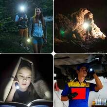 1pc LED Flashlight, IPX4 Powerful 4-LED Flashlight With COB Side Light, 4 Modes USB Rechargeable LED Flashlight, Flashlight With Built-In Battery, Camping Tool - Black - View 8