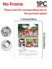 1pc Back To School Customized Poster, Personalized Teacher Photo Wall Art Gift, End Of School Year Thank You Card, Employee Commemorative Photo Album Customized Class Appreciation, Customizable Items, Class, Optional Frame - Multicolor - View 13
