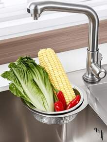 Rustic Style Sink Strainer With Handle, 201 Stainless Steel Kitchen Sink Drain Filter, Unfilled, Suitable For Restaurants And Indoor Use, Wear-Resistant, Rust-Proof - A - View 2