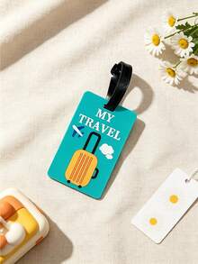 3PCS/1PC Bright Color Luggage Tag Boarding Pass PVC Soft Rubber Anti-Loss Hanging Tag, Suitcase Convenient Identification Square Boarding Pass Bag Charm Checked Travel Boarding Pass, Name Tag Fresh Style Hanging Tag, Aviation Airplane Silicone Luggage Tag Boarding Pass - Multicolor - View 9